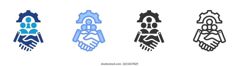 Partnership icon set multiple style collection
