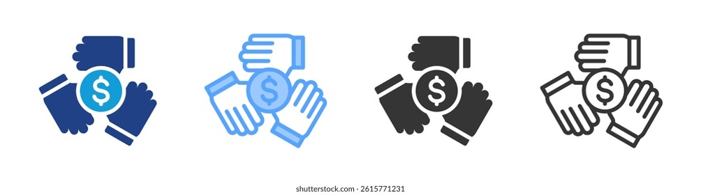 Partnership icon set multiple style collection