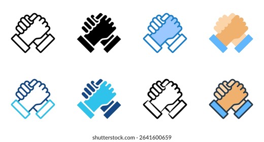 Partnership icon set multiple style collection 
