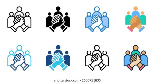 Partnership icon set multiple style collection 
