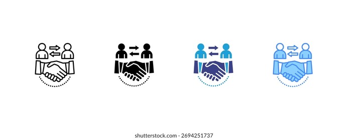 Partnership icon set multiple style collection