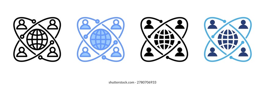 Partnership icon set multiple style collection
