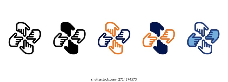 Conjunto de iconos de asociación con varios estilos Ilustración vectorial