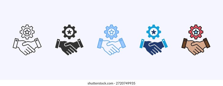 Partnership Icon Set Multistyle Various Collection Element For Design