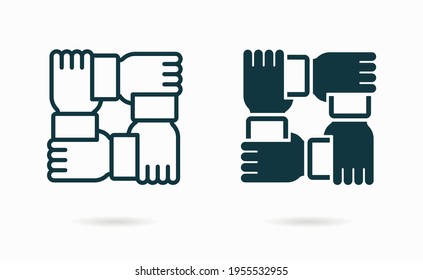 Partnership icon. Symbol of help, support, teamwork. Vector illustration for graphic and web design.