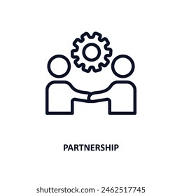 partnership icon. Thin line partnership icon from business and analytics collection. Outline vector isolated on white background. Editable partnership symbol can be used web and mobile
