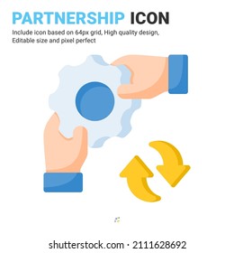 Vector de icono de asociación con estilo de color plano aislado en fondo blanco. Icono de símbolo de señalización de trabajo en equipo de ilustración de vectores para empresas digitales, finanzas, industria, empresa, aplicaciones y proyecto