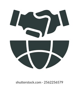 Partnership icon vector illustration. Simple fill style
