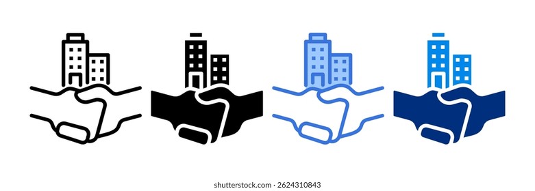 Ilustración vectorial de iconos de asociación. Estilo de línea simple