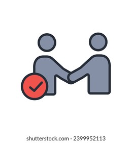Partnerschaftssymbol. vector.Editable stroke.linear style sign for use web design,logo.Symbol illustration.