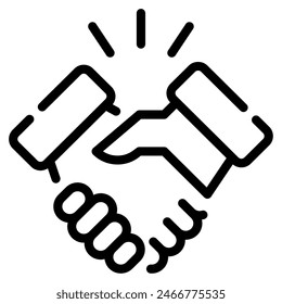 Partnership icon for web, app, infographic, etc