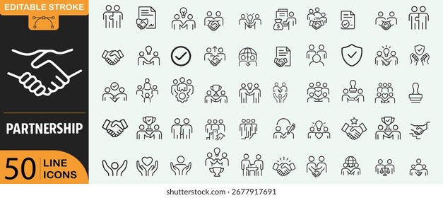 Conjunto de iconos de línea con trazo editable para negocios