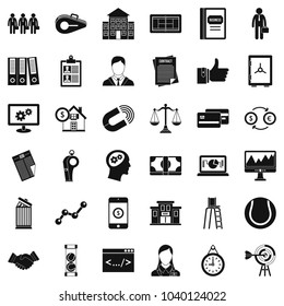 Partnership icons set. Simple set of 36 partnership vector icons for web isolated on white background