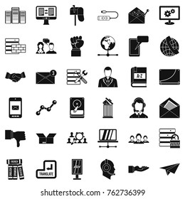 Partnership icons set. Simple style of 36 partnership vector icons for web isolated on white background