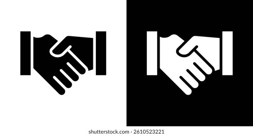 Partnership icons vector set in solid flat style