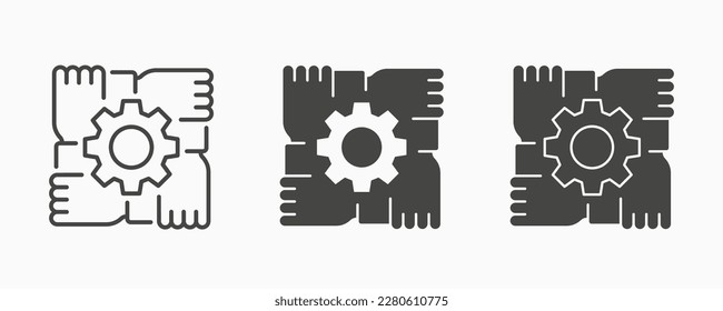 Partnership line icon. Symbol of friendship, support, community. Vector illustration.