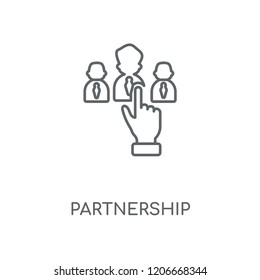 Partnership linear icon. Partnership concept stroke symbol design. Thin graphic elements vector illustration, outline pattern on a white background, eps 10.