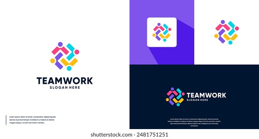 partnership logo, circular style shape, social community, logo design vector.