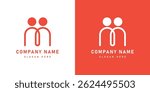Partnership m character logo design for community, family and group