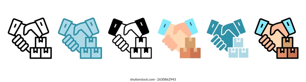Conjunto de iconos de ilustración mini. uso para concepto moderno, impresión, interfaz de usuario, kit de UX, Web y desarrollo de App. Vector relacionado con ventas, logística y comercio electrónico
