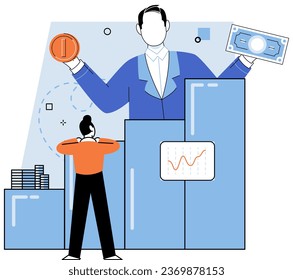 Partnership offer. Vector illustration. Meetings facilitate open communication and collaboration in partnership Money is important aspect any business partnership Design influences visual identity