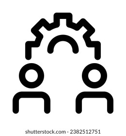 Partnership in outline icon. Brainstorm, teamwork, collaborate