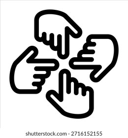 Ícone do outline da parceria. Ilustração vetorial simples sobre fundo branco