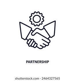 partnership outline icon.  Thin line icon from business and analytics collection. Editable vector isolated on white background