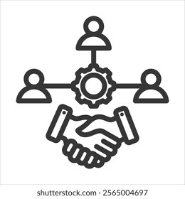 Partnership Outline Icon Vector Illustration