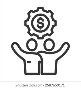 Partnership Outline Icon Vector Illustration