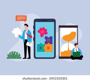 partnership, problem solving, innovative business flat vector illustration