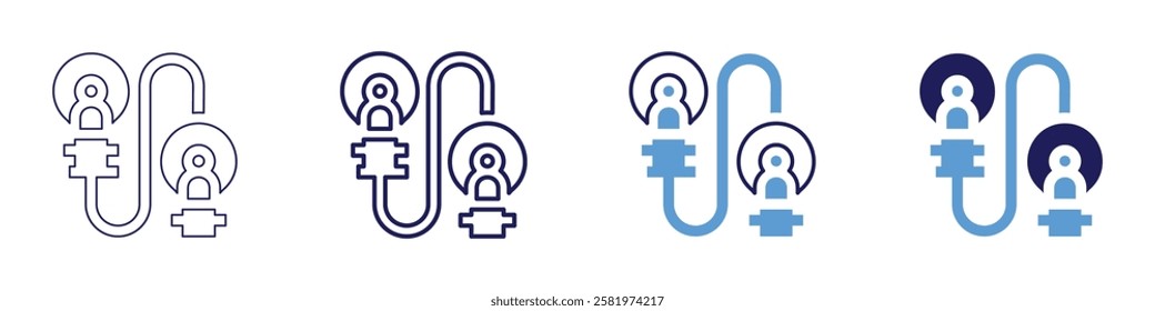 Partnership project icon in 4 different styles. Thin Line, Line, Bold Line, Duotone. Duotone style. Editable stroke.