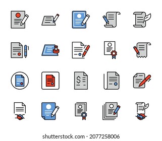 Partnership set line icons in flat design with elements for web site design and mobile apps.  Collection modern infographic logo and symbol. Business vector line pictogram