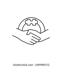 Partnership, shake hands, teamwork icon. Element of work life icon