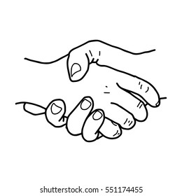 Partnership. Sketch handshake vector illustration