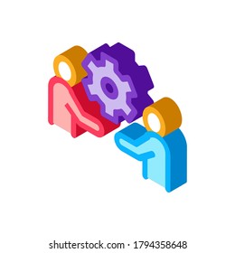partnership solutions icon vector. isometric partnership solutions sign. color isolated symbol illustration