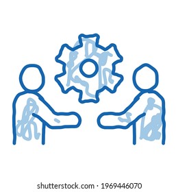 partnership solutions sketch icon vector. Hand drawn blue doodle line art partnership solutions sign. isolated symbol illustration