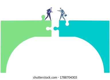 Partnership symbol connection - vector illustration
