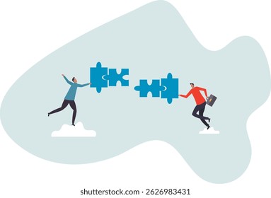 Partnership and teamwork, business agreement deal or working team collaboration .character for design.