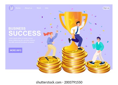 Partnership and teamwork in business concept. business success, leadership, awards, career, successful projects, goal, winning plan, competition. Group of happy employees celebrating victor.