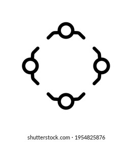 Partnership, teamwork, simple business logo. Black icon on white background