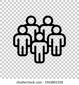 Partnership, teamwork, simple business logo. Black editable linear symbol on transparent background