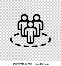 Partnership, teamwork, simple business logo. Black editable linear symbol on transparent background