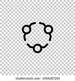 Partnership, teamwork, simple business logo. Black editable linear symbol on transparent background
