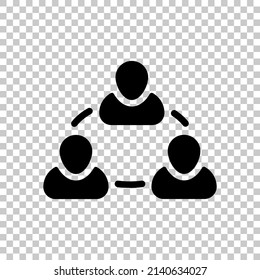 Partnership, teamwork, simple business logo. Black symbol on transparent background