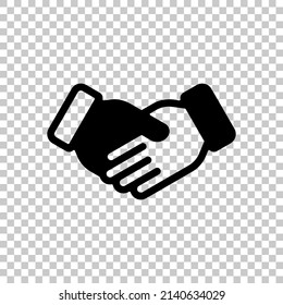 Partnership, teamwork, simple business logo. Black symbol on transparent background