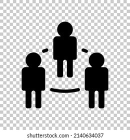 Partnership, teamwork, simple business logo. Black symbol on transparent background
