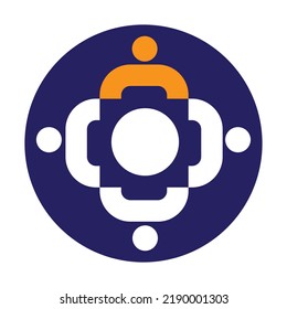 Concepto de diseño de iconos de tema de asociación