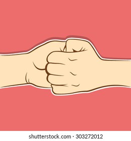 partnership, tightly join hand or support each other concept design vector