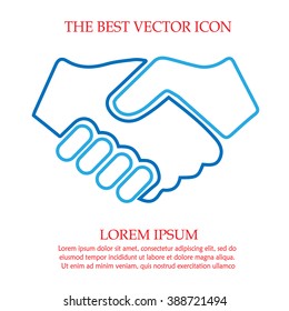 Partnership vector. Handshake icon. Hands shaking. Businessman deal agreement sign symbol.